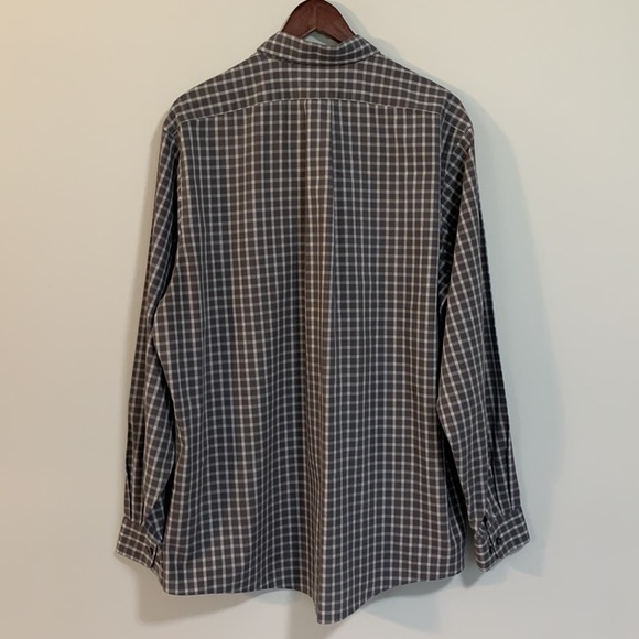 Eddie Bauer Wrinkle Resistant Long Sleeve Button Shirt Grey/White Plaid Large - Picture 2 of 11